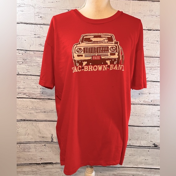 LUCY JUSTICE GOODS Zac Brown Band T-Shirt Red-Large - Picture 1 of 4